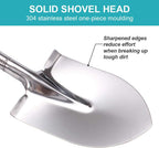 31.5 Inch Short Garden Shovel for Digging in The Yard, Round Point D Handle Shovel, All Stainless Steel Made