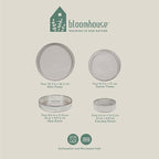 Bloomhouse - Oprah's Favorite Things - Santorini Mist Double Bowl Terracotta Reactive Glaze Plates and Bowls Dinnerware Set - Moonstone White, Service for Four (16pcs)