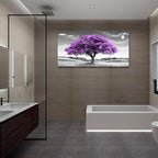 Large Canvas Wall Art for Living Room Wall Decor for Office Aesthetic Bedroom Wall Decorations Purple Tree Landscape Painting Black and White Pictures Artwork Room Modern Home Decor