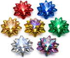 Light Up Glowing Gift Bows, 6 Iridescent LED Ribbon Bow for Gift Packaging and Decorations- LED Glowing Gift Ribbon Flower Bows, Self Adhesive
