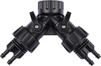 1/4 Inch Drip Irrigation Tubing to Faucet Adapter Connector, 2 Way Y Splitter for 3/4" Inch Garden Hose to 1/4 Inch Drip Irrigation Hose