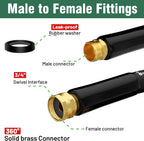 Short Garden Hose 5 ft x 5/8 in Male to Female Heavy Duty Small Water Hose Extend Connector, Lightweight Rubber Hybrid Leader Hose, Leak-Free Connections, BT5B, Black
