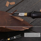 Diudus Leather Edge Beveler Tool, French Skiver, Wide Mouth Leather Edge Bevelers Skiving 8mm, Leather Edge Trimmer Crafting Tools with Wooden Handle for DIY Leather Craft