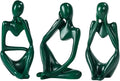 Thinker Statue Gold Decor Abstract Art Sculpture, Golden Resin Collectible Figurines for Home Living Room Office Shelf Decoration,Great Gift Ideas (Green)