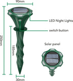 Mole Repellent Solar Powered, 2 Pack Snake Repellent for Yard Waterproof Motion Detection LED Flash Light, Ultrasonic Skunk Repellent Get Rid of Mole, Vole, Rabbit, Gopher, Raccoon, Deer