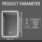Backlit LED Illuminated Bathroom Mirror with LED Lights, Lighted Bathroom Makeup Wall Mounted Mirror with Demister Pad, Sensor Touch Switch, Horizontal/Vertical(H70*W120/H27.5*W47.2IN)