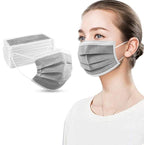 100PCS Grey 3 ply Disposable Face Masks,Protection Face Masks For Home,School,Office and Outdoors