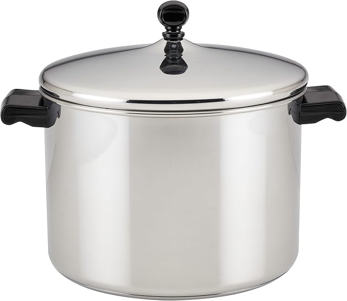 Farberware Classic Stainless Steel 8-Quart Stockpot with Lid, Stainless Steel Pot with Lid, Silver