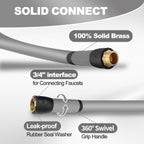 YOTOO Heavy Duty Hybrid Garden Lead in Water Hose 5/8-Inch by 1.28-Feet 150 PSI, Kink Resistant, All-Weather Flexible with Swivel Grip Handle and 3/4" GHT Solid Brass Fittings, Gray