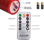 danip red LED flameless Candle with Embedded Star String, 3-Piece Set of LED Candles, with 11 Button Remote Control, 24-Hour Timer Function, Dancing Flames, Real Wax, Battery Powered. (Red)