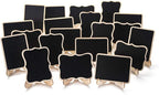 ONUPGO 20 Pack Mini Chalkboards Signs with 1 Liquid Chalk Marker, Small Wooden Chalkboard Labels with Support Easels, Place Cards Food Signs Blackboards for Table Numbers, Weddings, Party Decoration