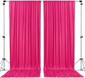 AK TRADING CO. 10 feet x 10 feet Polyester Backdrop Drapes Curtains Panels with Rod Pockets - Wedding Ceremony Party Home Window Decorations - Fuchsia