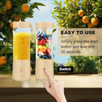 Portable Blender 500ml Personal with 6 Sharp Blades Rechargeable 5000mAh 18000-22000rpm Power for Shakes & Smoothies, BPA Free, for Kitchen, Office, Gym, Hiking (pink)