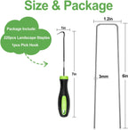 FOTMISHU Landscape Staples 6 Inch 220Pcs Garden Stakes, Galvanized Lawn Pins Spray Coating Yard Ground Spikes, U-Type Staples for Weed Barrier Anchoring Outdoor Tents Hoses