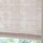 LETAU Cordless Wood Window Roller Shades, Bamboo Light Filtering Window Blinds for Outdoor Garden, Patio, Porch, Arbor, Pattern 11