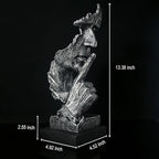 fazhongfa Thinker Statue - Silence is Gold Modern Decor Creative Abstract Art Figurine Resin Sculptures Decoration Room Home Study Office Figurines for Desktop Shelf Table Ornament (Silver)