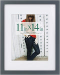 RPJC 11x14 inch Picture Frame Made of Solid Wood and High Definition Glass Display Pictures 8x10 with Mat or 11x14 Without Mat for Wall Mounting Photo Frame Grey