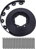Garden Edging，40FT Landscape Edging with 25 Spikes for Lawn 1.5 Inch Tall (Black, 40FT)