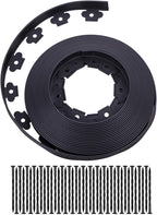 Garden Edging，40FT Landscape Edging with 25 Spikes for Lawn 1.5 Inch Tall (Black, 40FT)