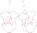 100Pcs Gift Tags with String Pink Baby Clothes Oh Baby Sign Large Gift Tags with 65 Ft Jute Twine Cute Tags White Paper Gift Tag for Gender Reveal It's a Girl Baby Shower Party Gift Wrap Tag
