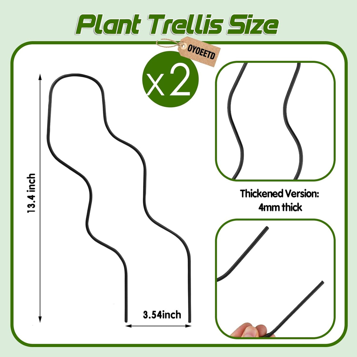 13.4 Inch Indoor Plant Trellis for Climbing Plants,Metal Trellis,Small Garden Trellis for Potted Plants,Plant Stakes for Indoor Plants Accessories Hoya,Flower,Plant Support (Black)