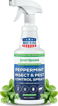 All Natural Peppermint Oil Insect & Pest Control Spray Repels Mice, Spiders, Ants, for Home, Indoor, Outdoor, Garden Maximum Strength Smart Grower Ready to Use 32 FL OZ