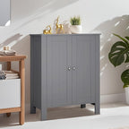 Bathroom Cabinet, Modern Bathroom Floor Storage Cabinet, Freestanding Organizer with Adjustable Shelves & Double Doors, 3-Tier Home Living Room Furniture