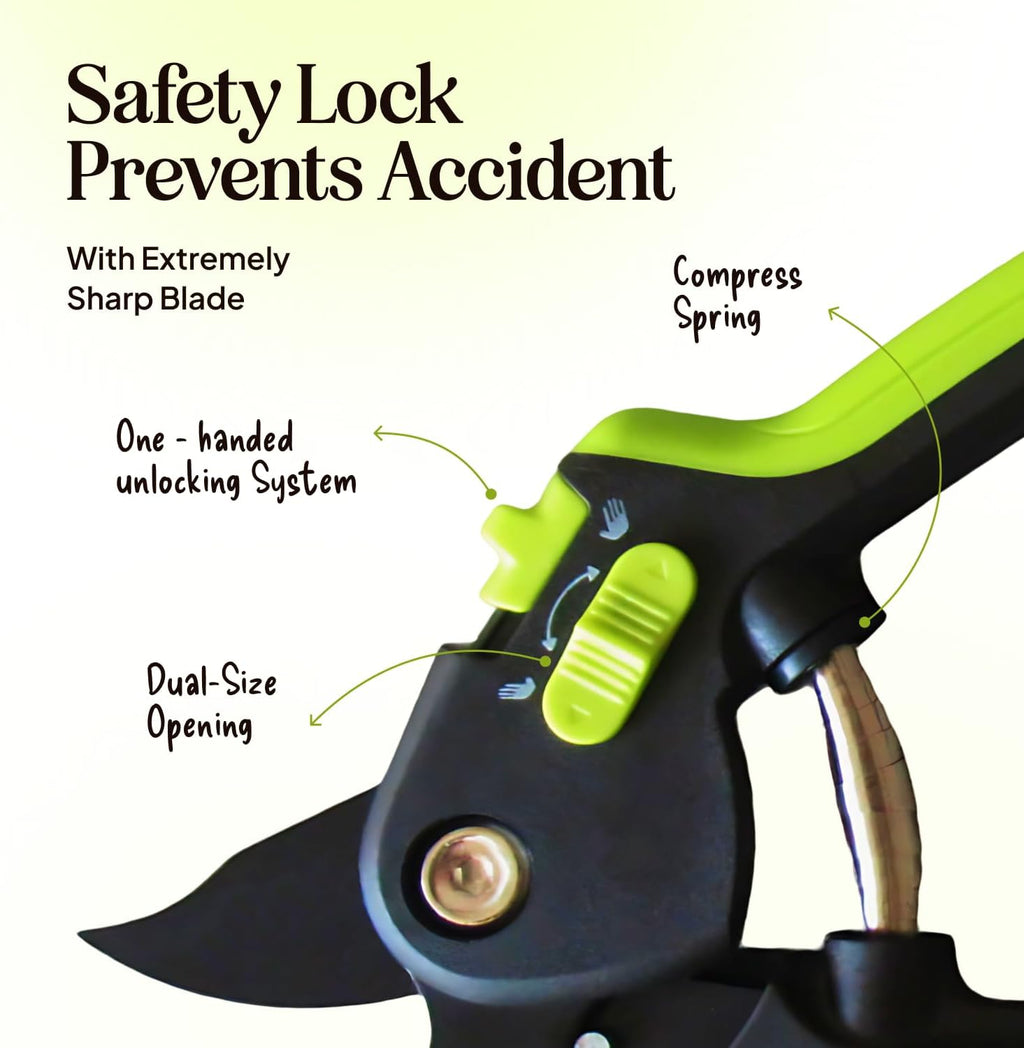 Ultra Sharp Pruning Shears Hedge Clipper – Cuts 3X Easier, Dual-Size Opening, Weak Hand Arthritis Clippers, Rust-Resistant Pruner, Effortlessly Cuts