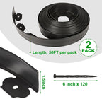 1.5 Inch Garden Edging Border 100FT, Plastic Edging for Landscaping with 120pcs Spikes