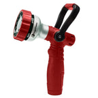 HugeDawn Garden Hose Nozzle, 6 Spray Patterns Heavy Duty Metal Water Nozzle with High Pressure for Watering, Cleaning, Washing (Red)