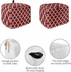 Toaster Cover 4 Slice Geometric Moroccan Toaster Oven Cover with Pockets Moroccan Trellis Design Red Bakeware Protector Small Kitchen Appliance Dust Covers and Fingerprint Protection for Women