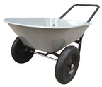 GARDEN STAR Two Wheel Poly Tray Wheelbarrow, 5 Cubic Foot, Gray/Black, Easy Assembly