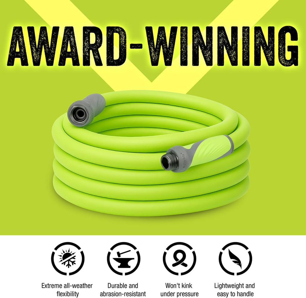 Flexzilla Garden Hose with SwivelGrip, 5/8 in. x 100 ft., Lightweight All-Weather Water Hose, Durable and Flexible, Leak-Free Connections