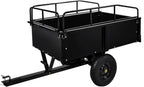 750 LBS Heavy Duty ATV Trailer Tow Behind Steel Dump Cart, 15 Cu. Ft Garden Utility Trailer with Removable Sides & Rear Hitch for Riding Lawn Mower Tractor, Black