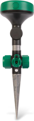 Gilmour Adjustable Spot Sprinkler with Spike Base, Pivoting Multi Pattern Sprinkler Head for Targeted Coverage in Flower Beds and Vegetable Gardens