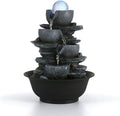 Dyna-Living Tabletop Water Fountain Indoor Waterfalls Fountains with Colored LED Light Decorative Tabletop Fountain with Automatic Pump, Desktop Indoor Water Fountains for Office Relaxing