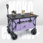 Whitsunday Collasible Wagon, Large Capacity 400Lbs, All-Terrain Wheels Heavy Duty Utility Wagon for Gardening Shopping Fishing Camping Outdoor Picnic Purple