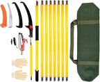 30Ft Tree Pole Pruner, 2025 Upgraded Spring Manual Branches Trimmer for Garden Tools Loppers Hand Pole Saws Extendable Height with Knives and Storage Pocket