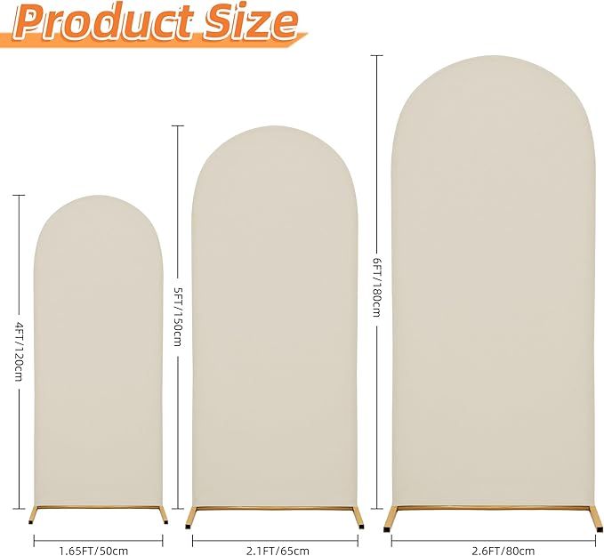 Wedding Arch Cover 5FT Arch Backdrop Cover Spandex Fitted Arch Cover for Round Top Chiara Backdrop Stand Covers for Wedding Birthday Party Baby Shower Banquet Ceremony Decoration