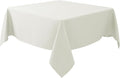 Biscaynebay Textured Fabric Square Tablecloths 60x60 Inches, Ivory Water Resistant Table Cloth Small Card Folding Table Covers Linen for Dining, Kitchen, Wedding and Parties etc. Machine Washable