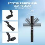 Automatic Electric Grill Cleaner - Rechargeable BBQ Brush w/Stainless Steel Head & Abrasive Replacement, Outdoor Grill Scraper Tool (Black)