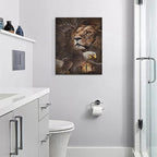 Lion Eagle Wall Art - Christian Lion Of Judah Canvas Prints - Masculine Modern Home Decor For Men - Living Room, Bedroom, Bathroom - Framed 16"x20"