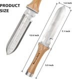 Berry&Bird Hori Hori Garden Knife, Multi-Purpose Gardening Knifes with 7" Stainless Steel Double Edge Sharp Blade, Soil Knife with Canvas Sheath, Full-Tang Garden Tools for Weeding Planting Digging