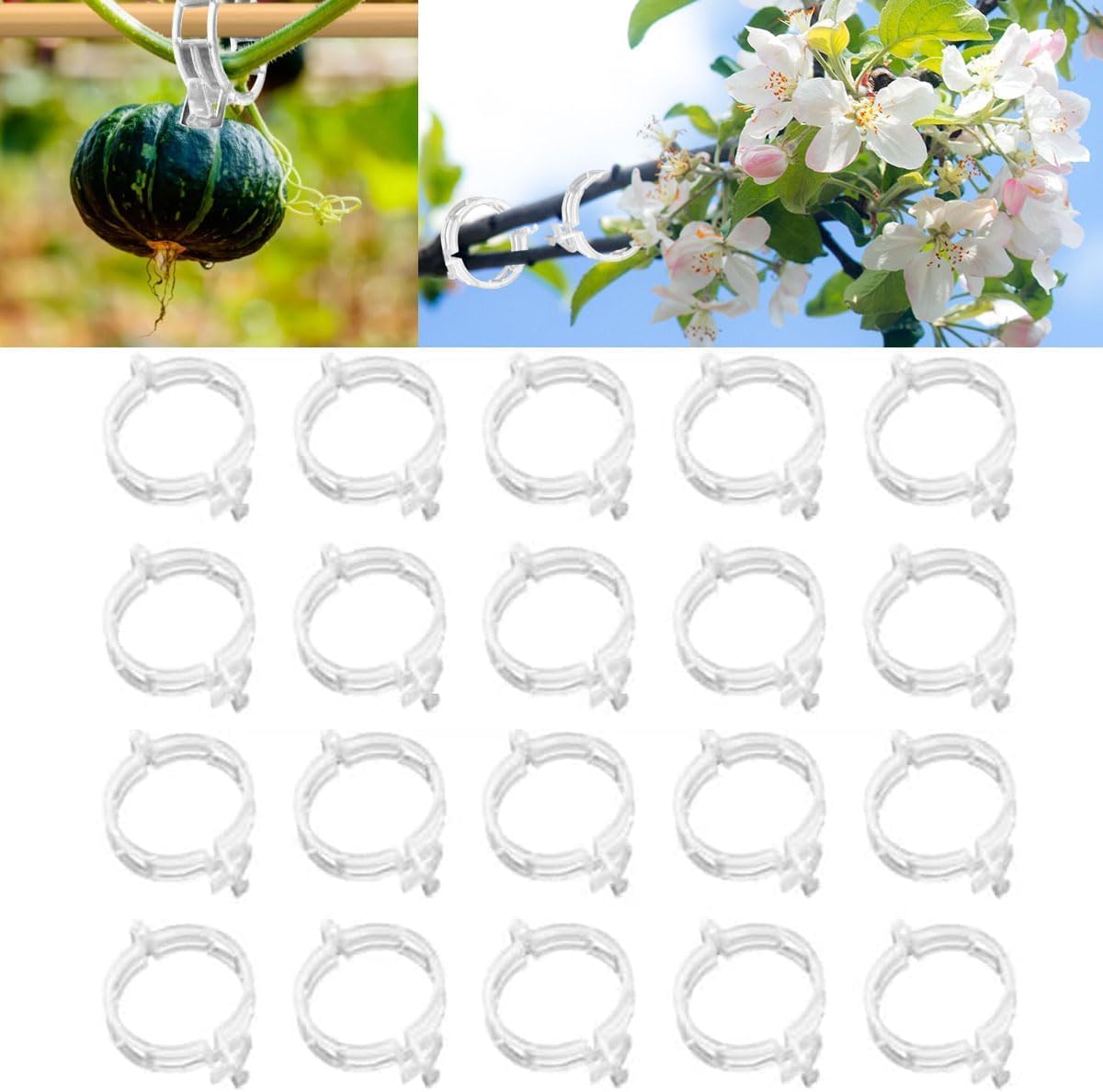 AIIONP 150 PCS Plant Support Clips Reusable Garden Clips, Secured Plastic Plant Clips, Tomato Support Clips for String Trellis for Climbing Plants Outdoor Indoor Plant Flowers Stem Vine Fixing Clips