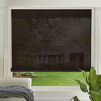 LETAU Cordless Wood Window Roller Shades, Bamboo Light Filtering Window Blinds for Outdoor Garden, Patio, Porch, Arbor, Pattern 12