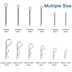 Boatsea 420Pcs Cotter Pin Assortment Kit R Clips Spring Retaining Hair Pins Assortment Kit, Including 6 Sizes 200PCS Cotter Pins and 6 Sizes 220PCS Hairpin Pins, Zinc-Plated