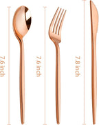 PULOTE 300PCS Rose Gold Plastic Silverware Set - Heavy Duty Rose Gold Utensils Set - Plastic Cutlery Disposable - Include 100 Knives,100 Forks and 100 Spoons for Party & Wedding