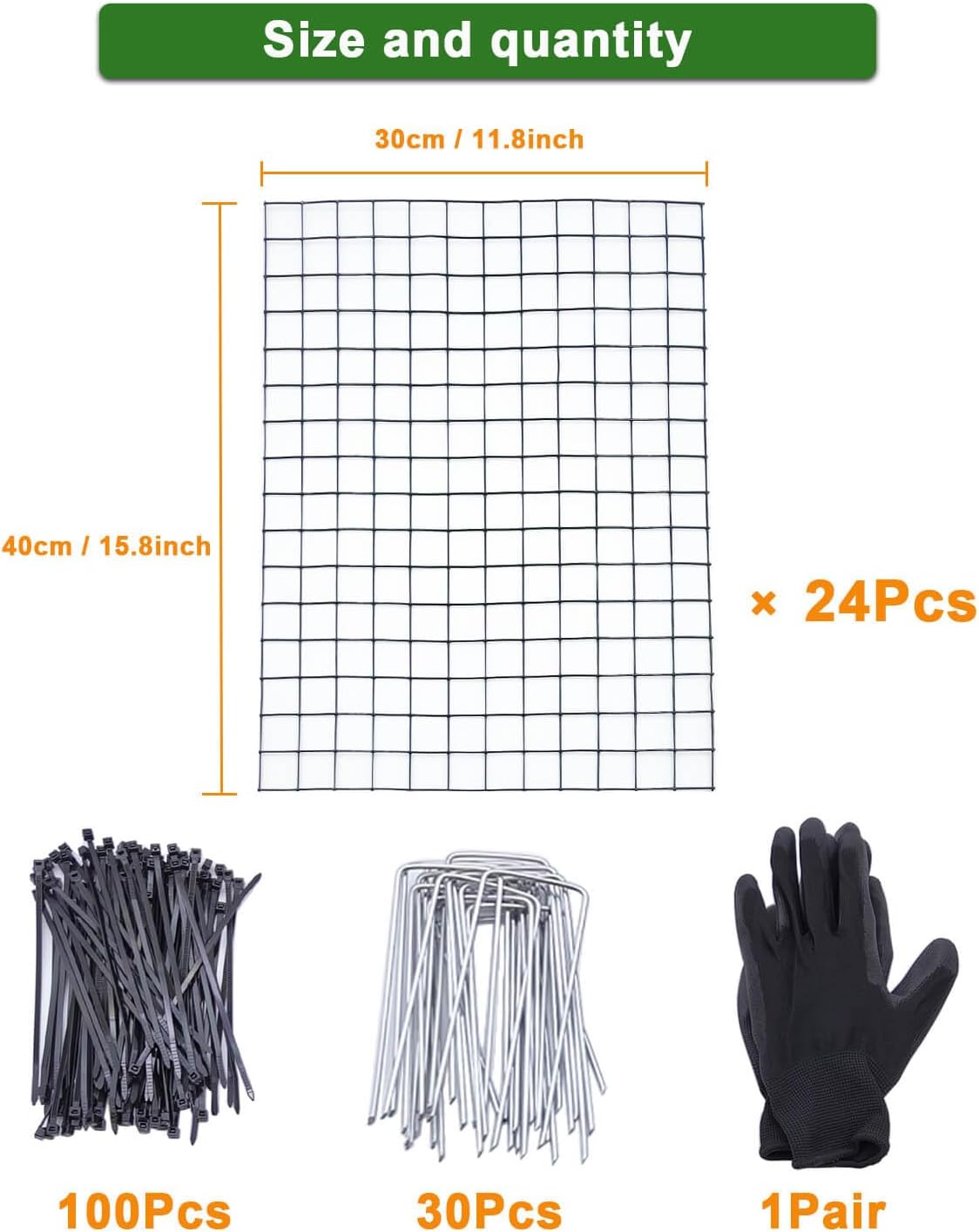 24Pcs Plant Protectors from Animals - Plant Cages for Outdoor Plants 11.8"x15.8" Metal Mesh Garden Protector for Flowers, Vegetables, to Stop Rabbits, Chickens and Squirrels