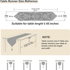 HeMiaor Chenille Jacquard Thick Table Runner Delicate Tassel for Meeting Decor and Dining Table Retro Embroidery Pattern for Christmas Festive Wedding Decoration Beige 60 inches Long