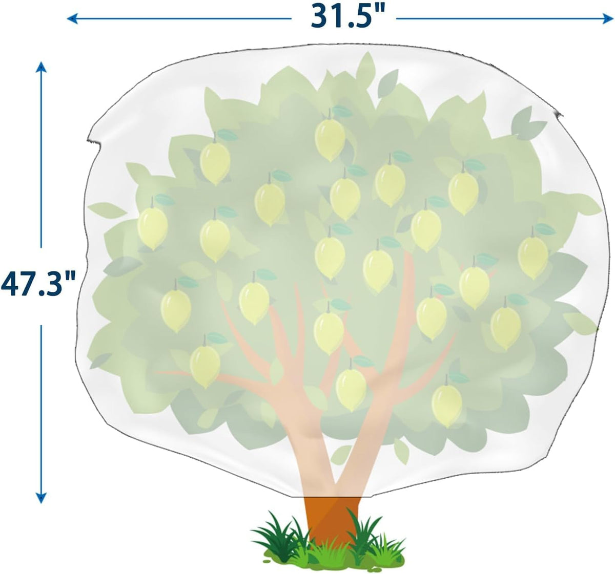 Homimp Plant Covers Freeze Protection, 4 Pack Frost Covers with Zipper Drawstring (31.5" x 47.3") Plant Protection Cover Bags for Outdoor Winter Frost Cold Weather Shrubs Trees Jacket Covers(Yellow)